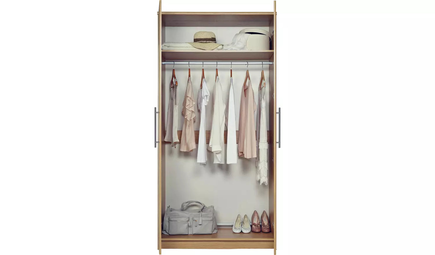 Normandy 2 Door Wardrobe - Oak Effect