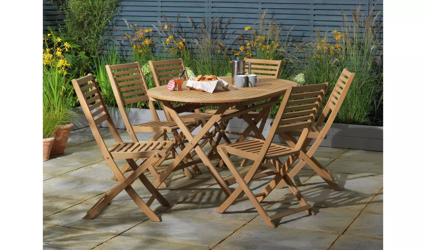 Newbury 6 Seater Folding Wooden Patio Set