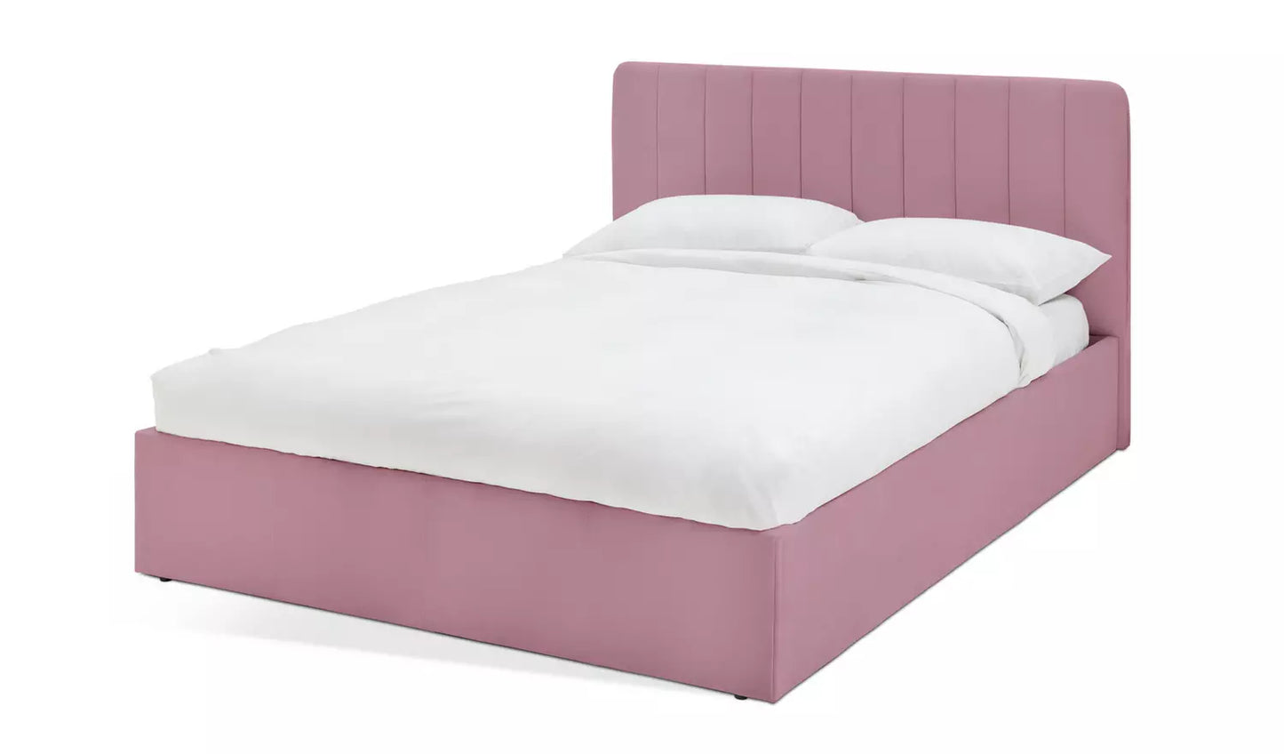 Pandora Double End Lift Ottoman Bed - Pink