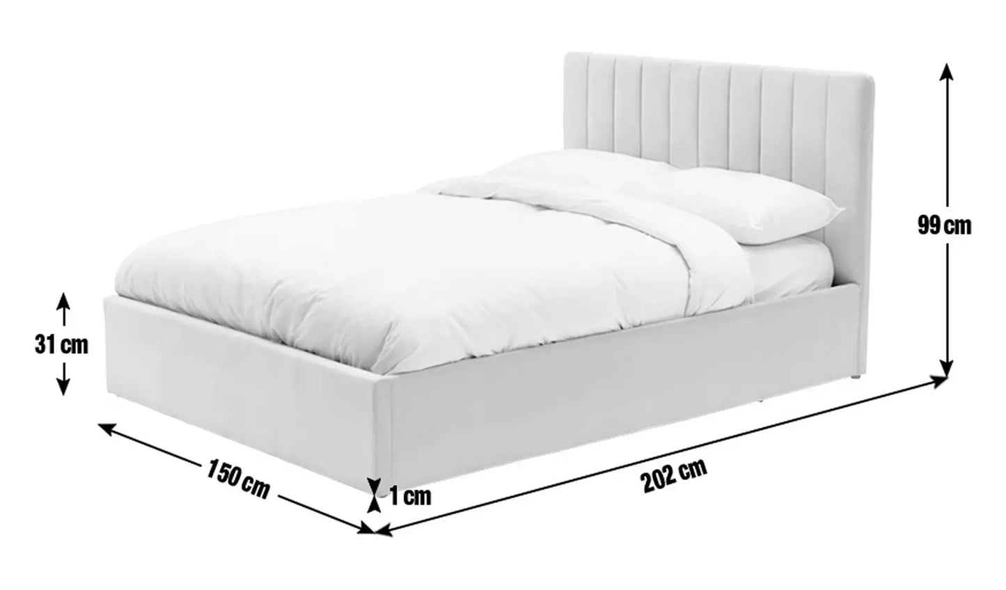 Pandora Double End Lift Ottoman Bed - Pink