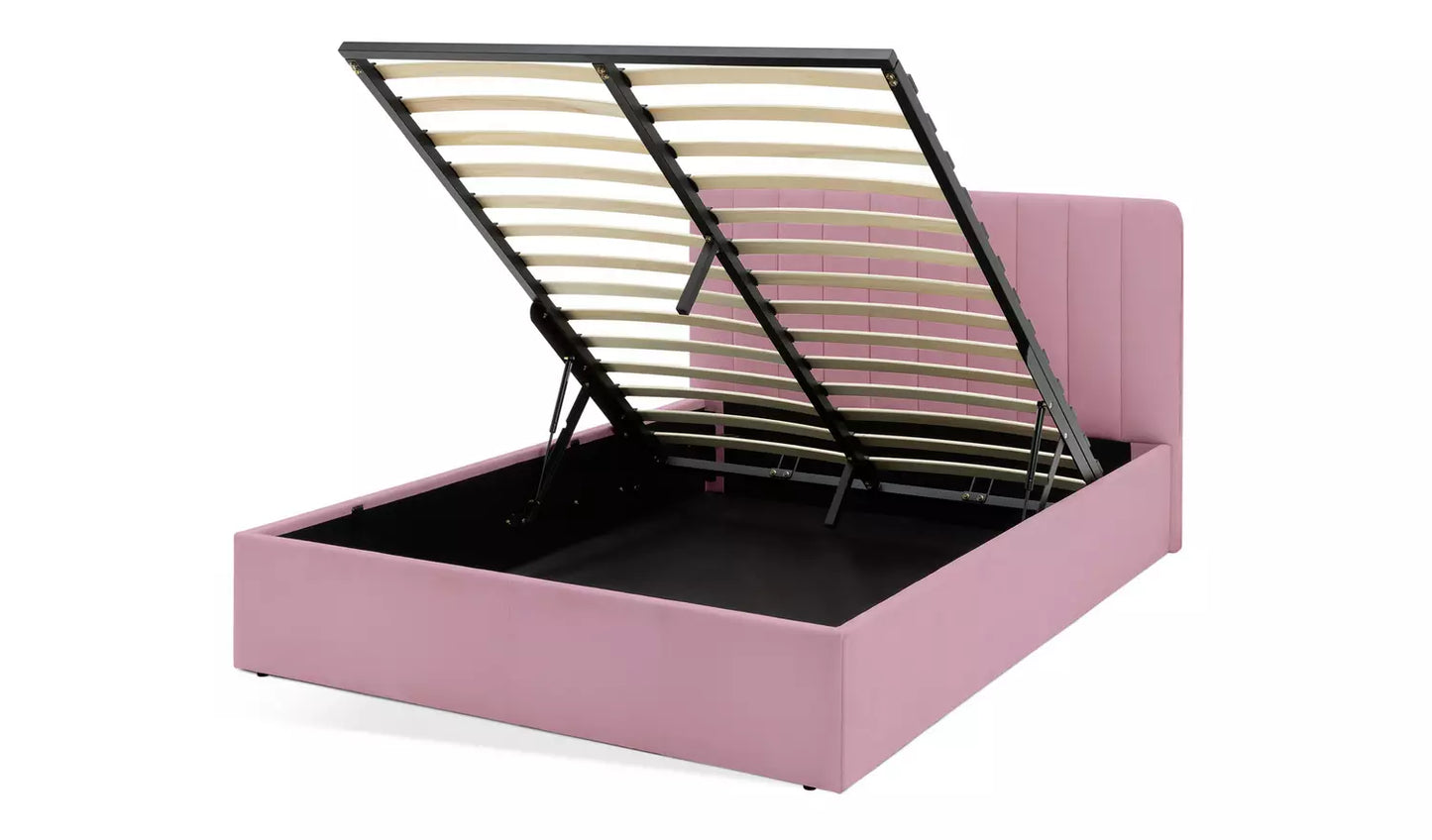 Pandora Double End Lift Ottoman Bed - Pink