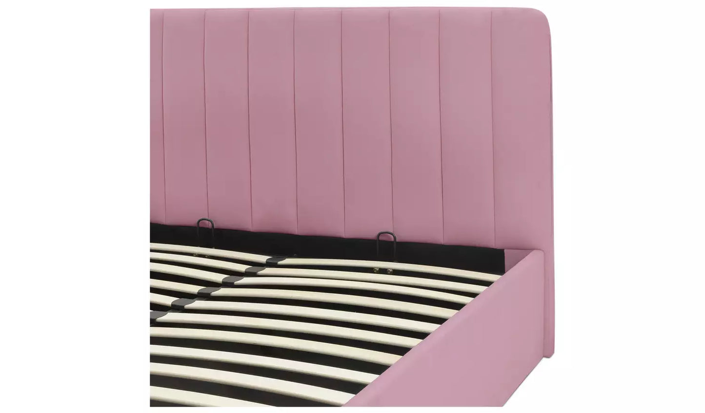 Pandora Double End Lift Ottoman Bed - Pink