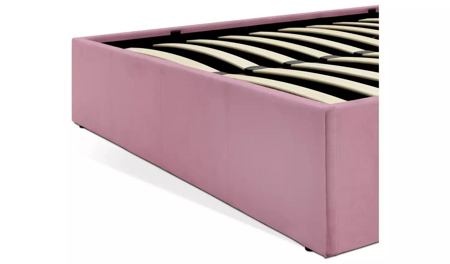 Pandora Double End Lift Ottoman Bed - Pink