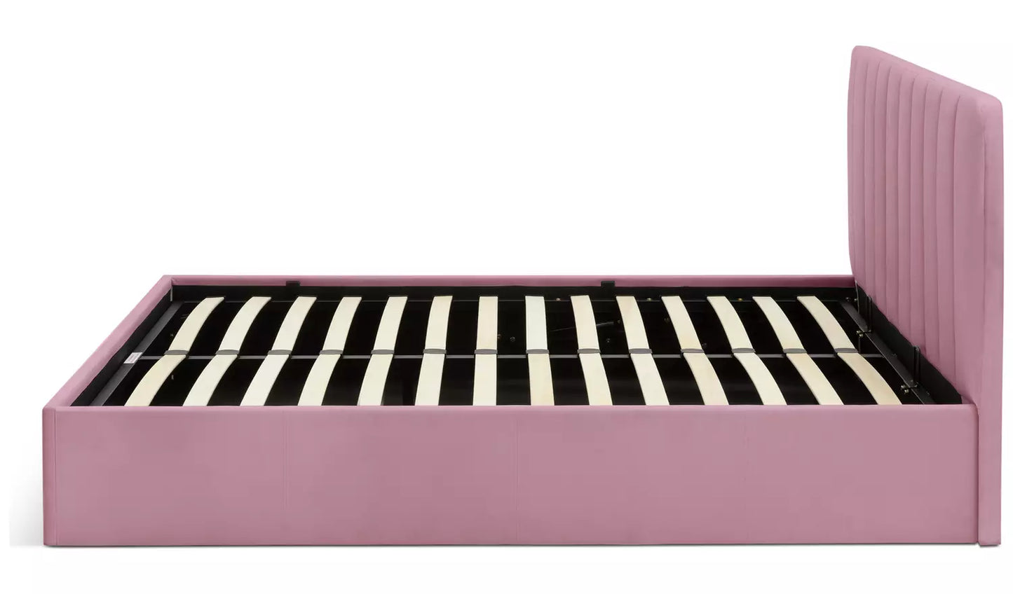 Pandora Double End Lift Ottoman Bed - Pink