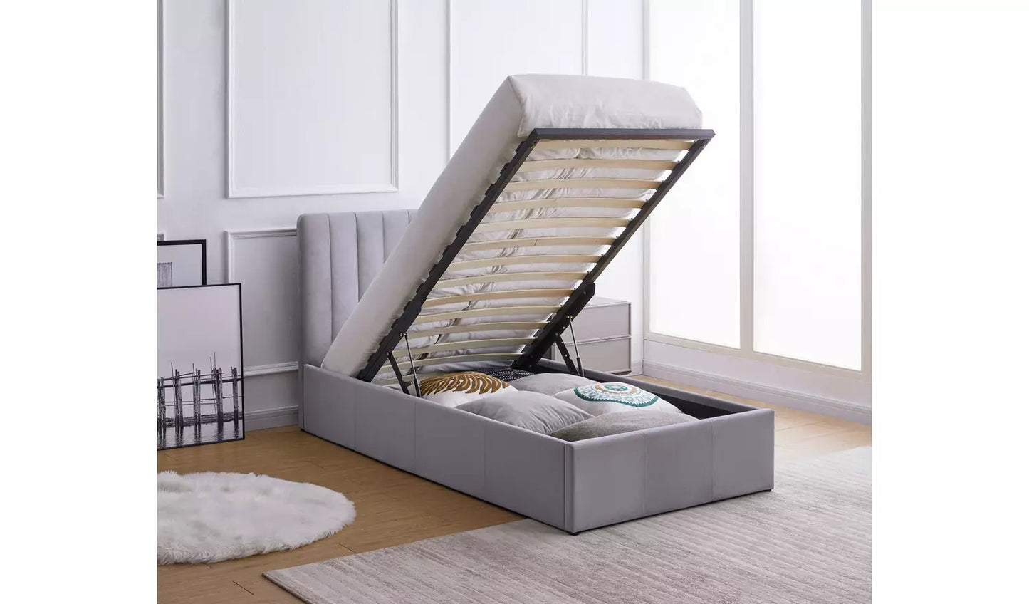 Pandora Single End Lift Ottoman Bed - Grey