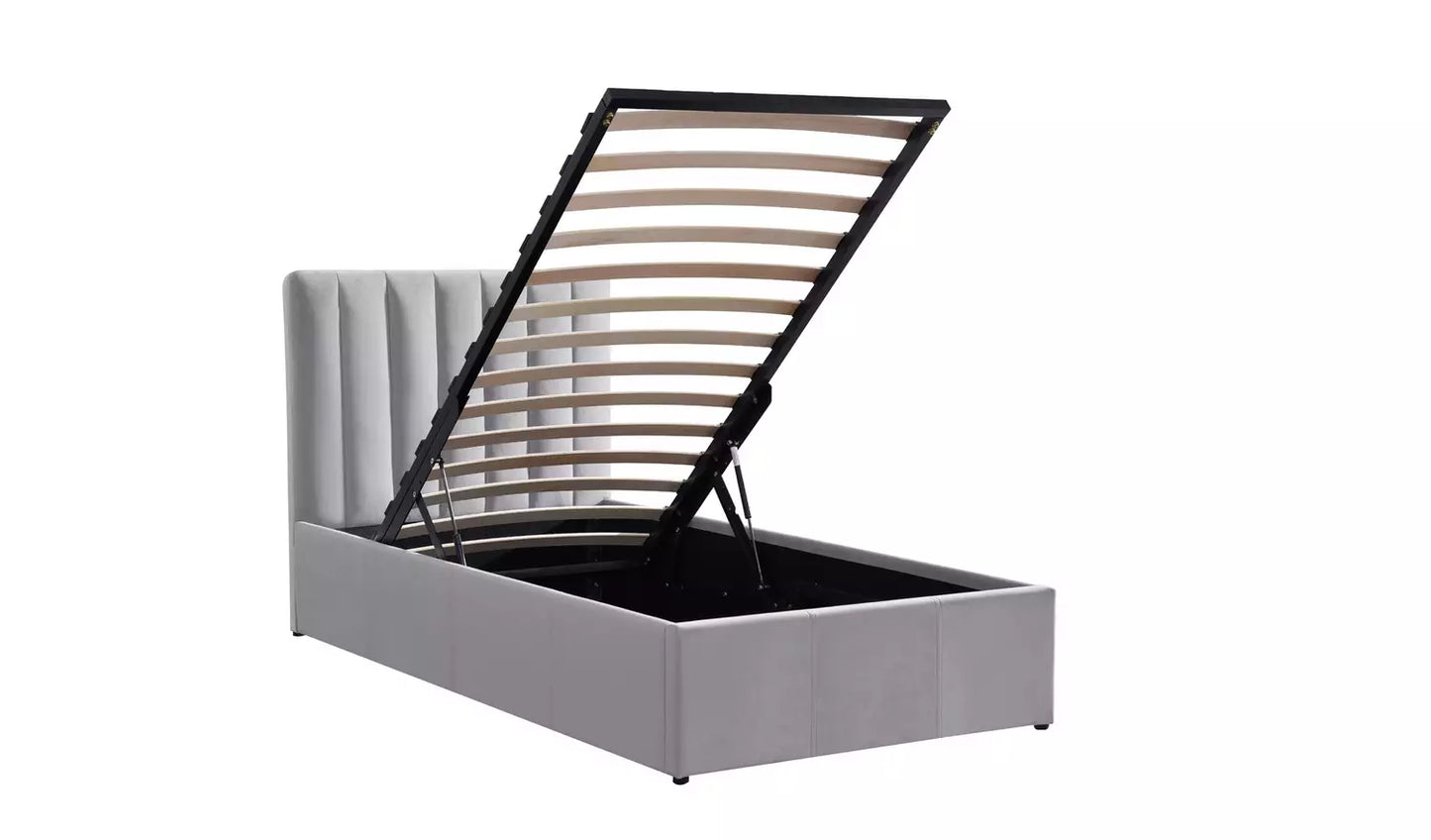Pandora Single End Lift Ottoman Bed - Grey