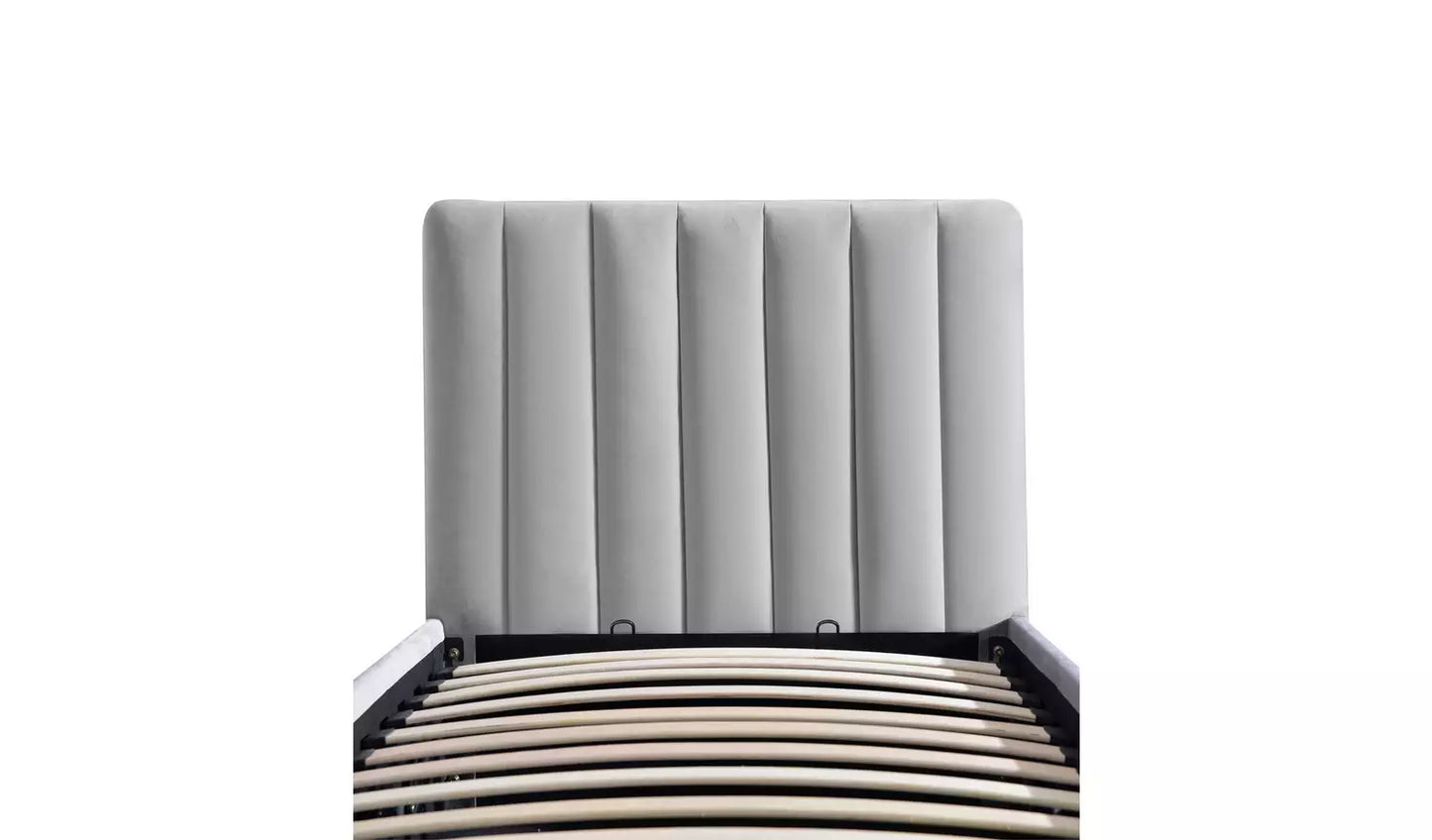 Pandora Single End Lift Ottoman Bed - Grey