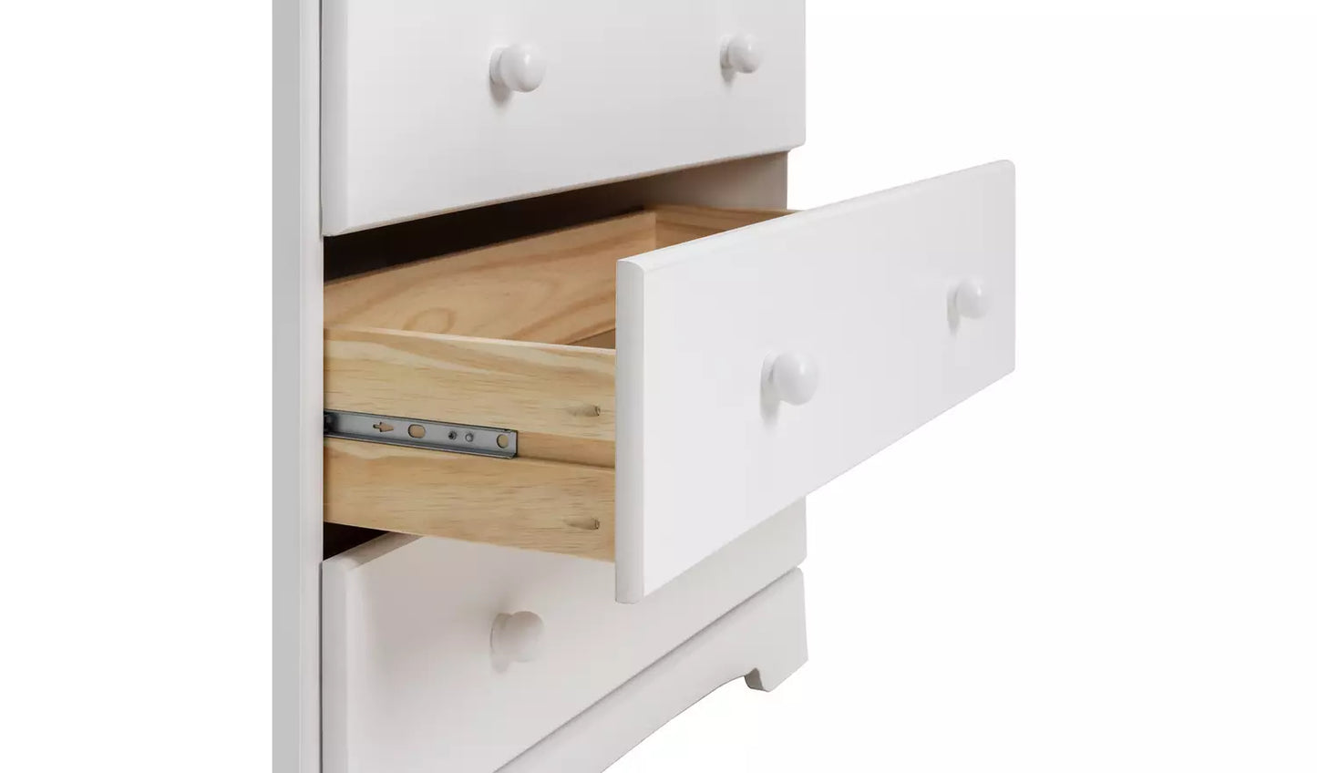 Assembled Nordic 2 Door 3 Drawer Wardrobe - White