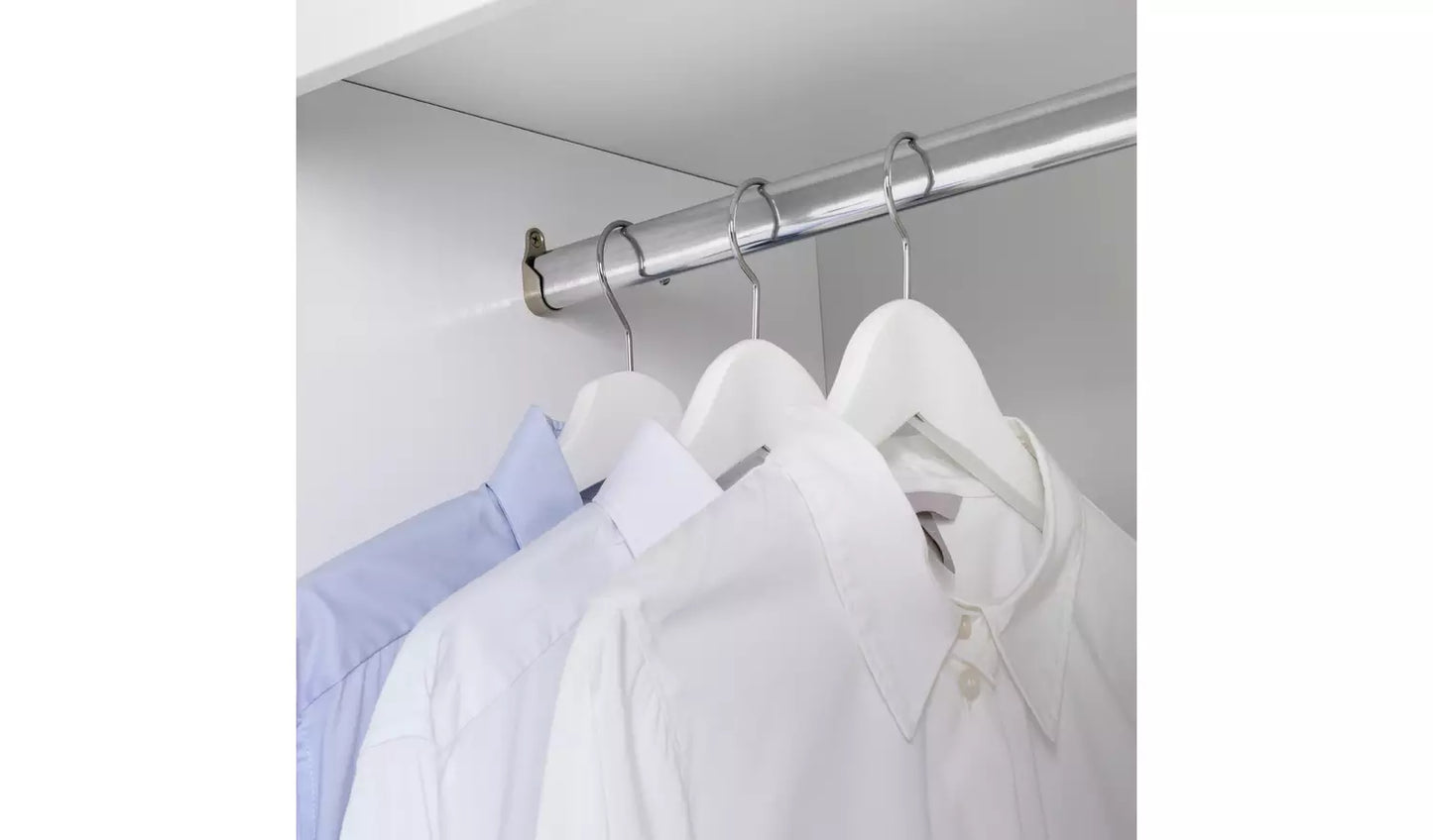 Assembled Nordic 2 Door 3 Drawer Wardrobe - White