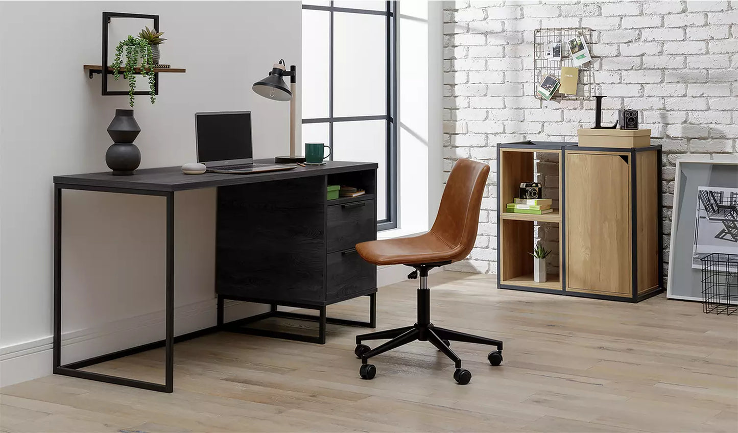 Habitat Nomad 2 Drawer Office Desk - Black