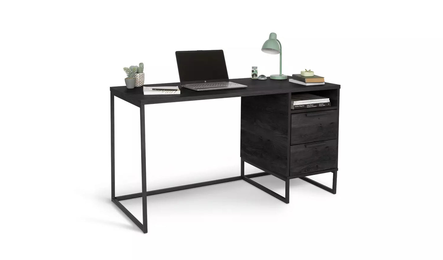 Habitat Nomad 2 Drawer Office Desk - Black