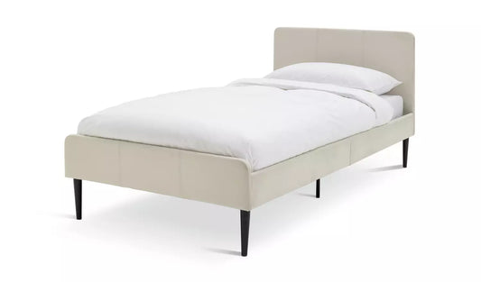 Kristopher Single Fabric Bed Frame - Cream
