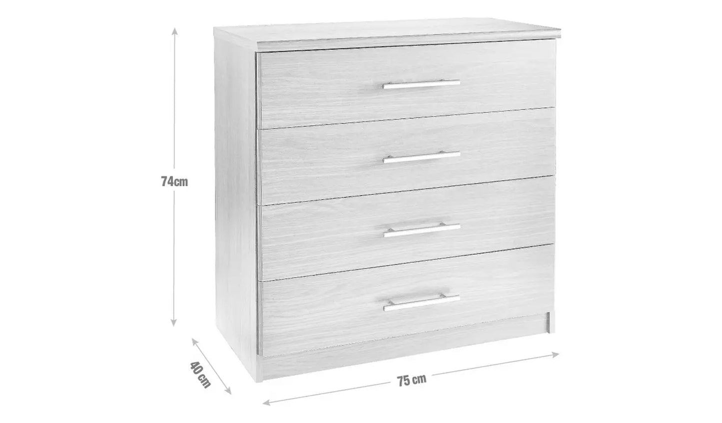 Assembled Normandy 4 Drawer Chest - Oak Effect