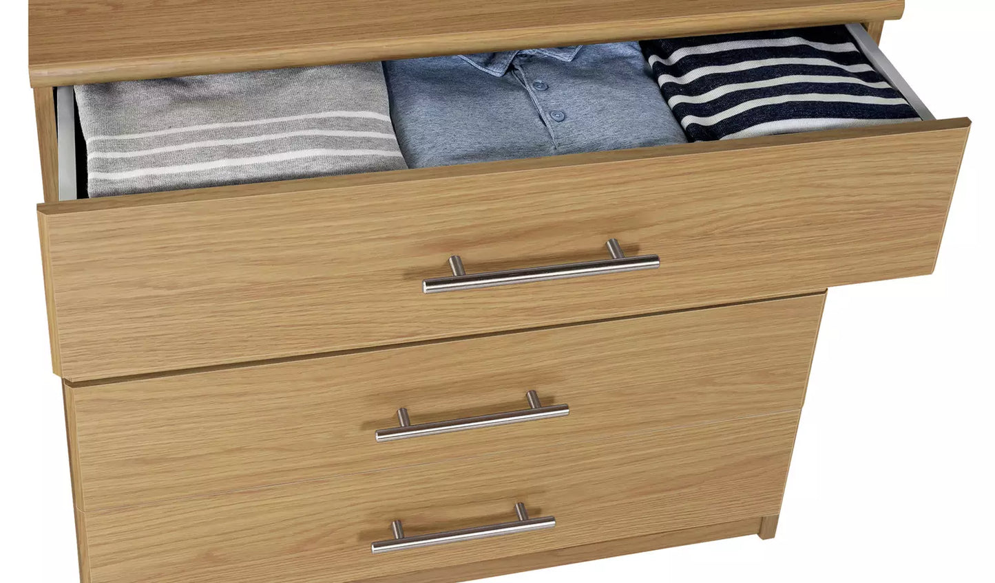 Assembled Normandy 4 Drawer Chest - Oak Effect