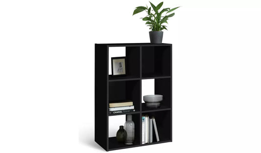 Assembled Squares 6 Cube Storage Unit - Black