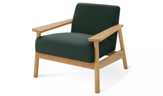 Habitat Dore Velvet Accent Chair - Dark Green