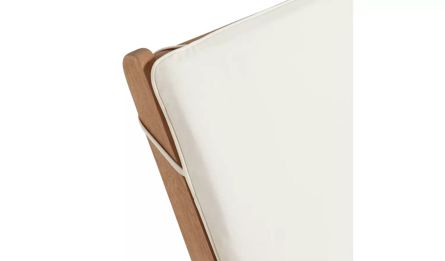 Folding Wooden Sun Lounger - Cream