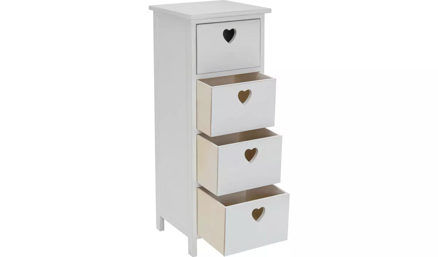 Assembled Edie 4 Drawer Storage Unit – White