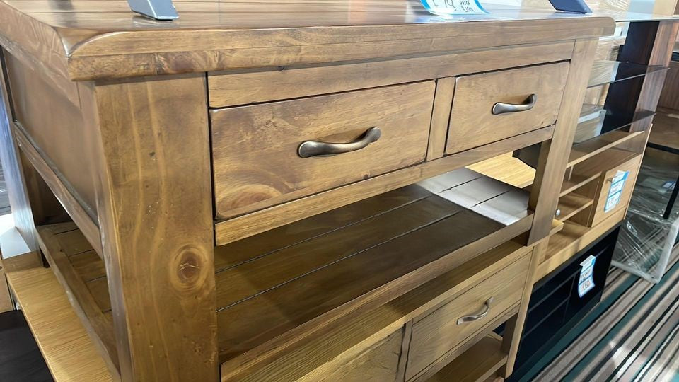 Assembled Arizona 2 Drawer 1 Shelf Solid Pine Coffee Table