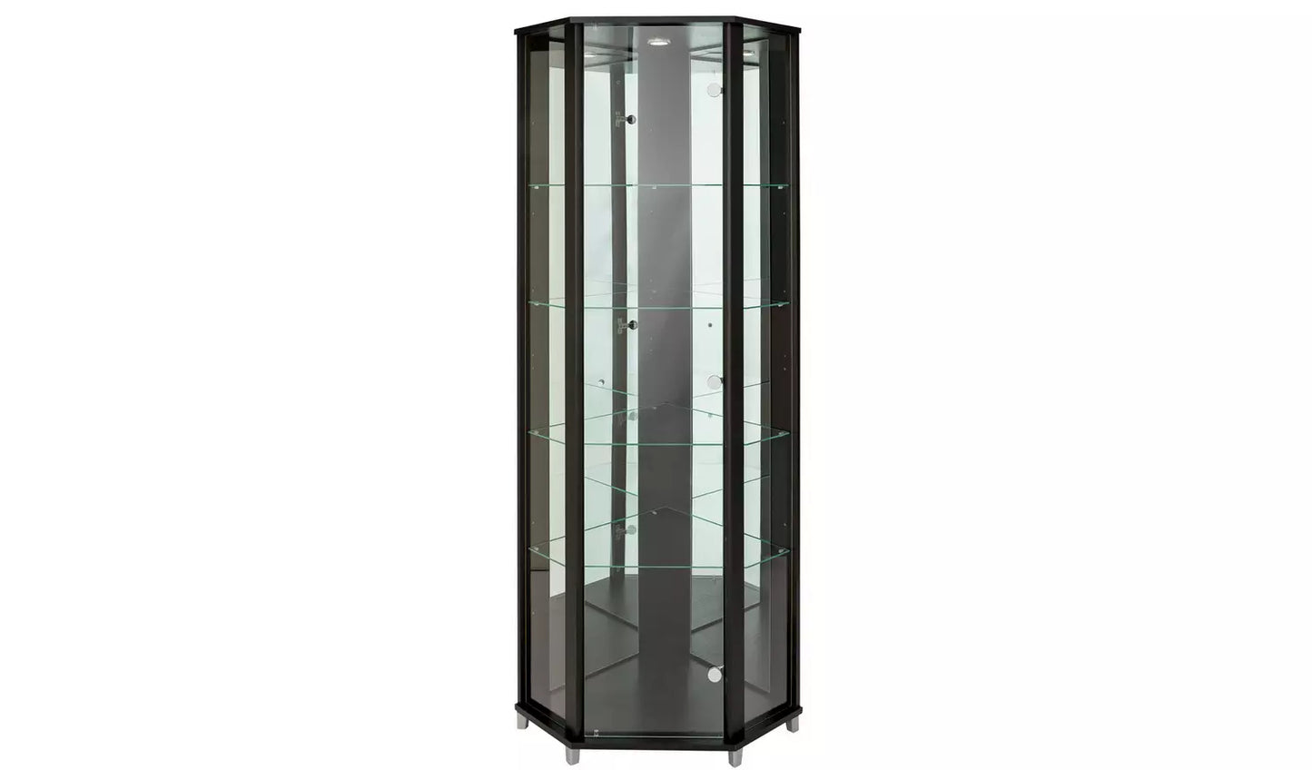 1 Glass Door Corner Display Cabinet - Black