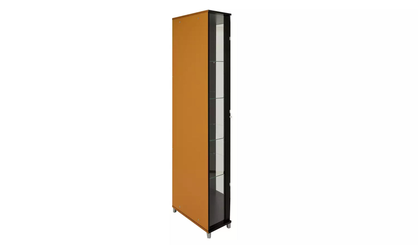 1 Glass Door Corner Display Cabinet - Black