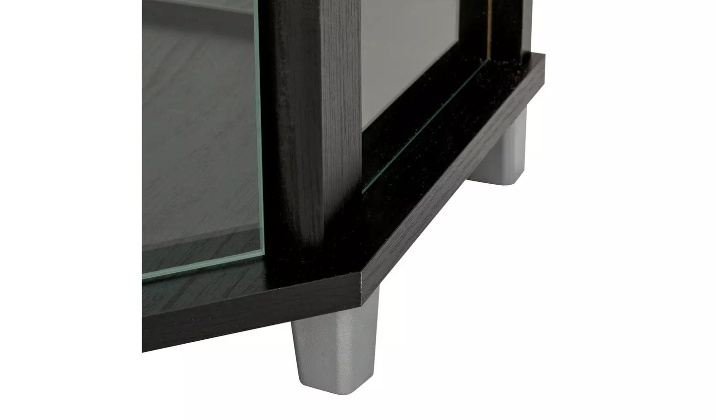 1 Glass Door Corner Display Cabinet - Black