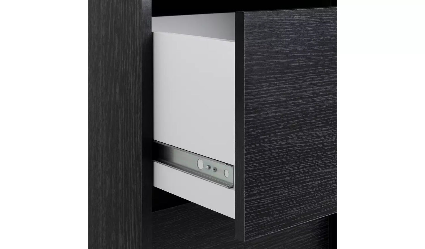 Assembled Malibu 1 Door Sliding Wardrobe - Black