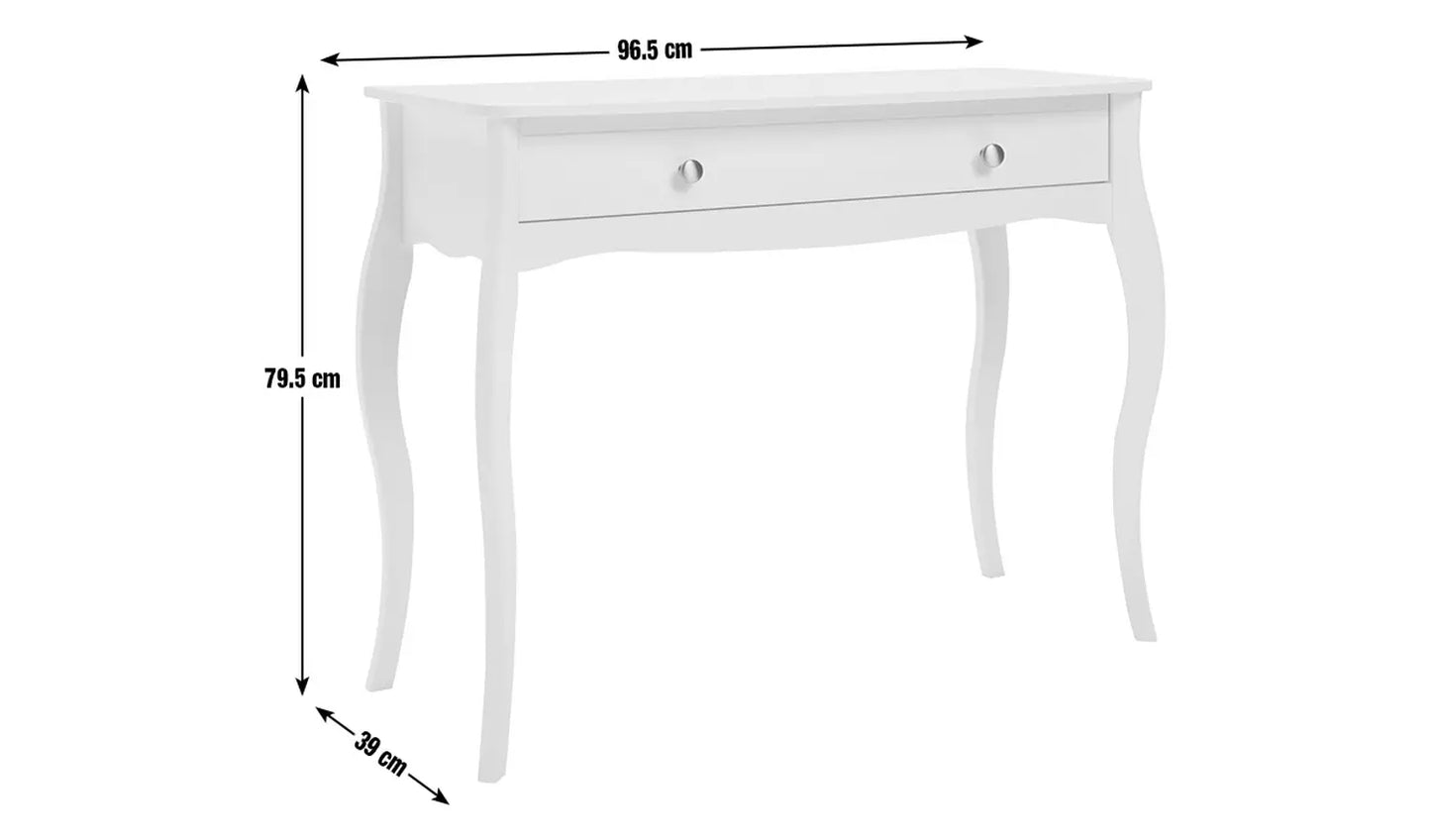 Assembled Amelie 1 Drawer Dressing Table - White