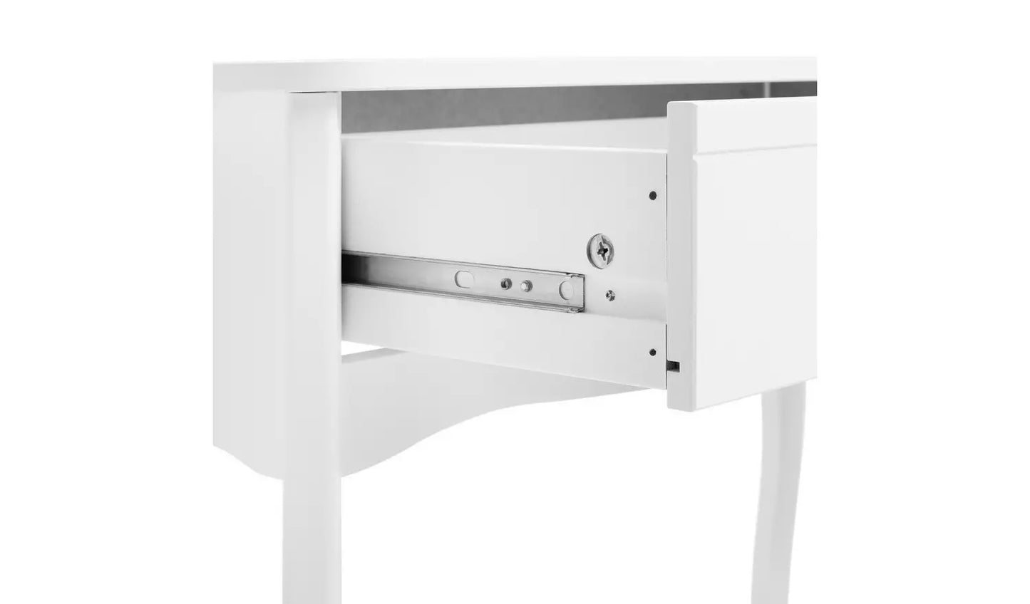 Assembled Amelie 1 Drawer Dressing Table - White