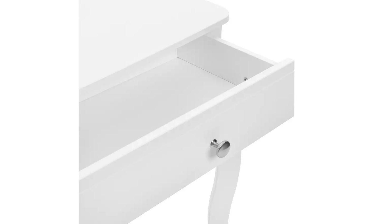 Assembled Amelie 1 Drawer Dressing Table - White