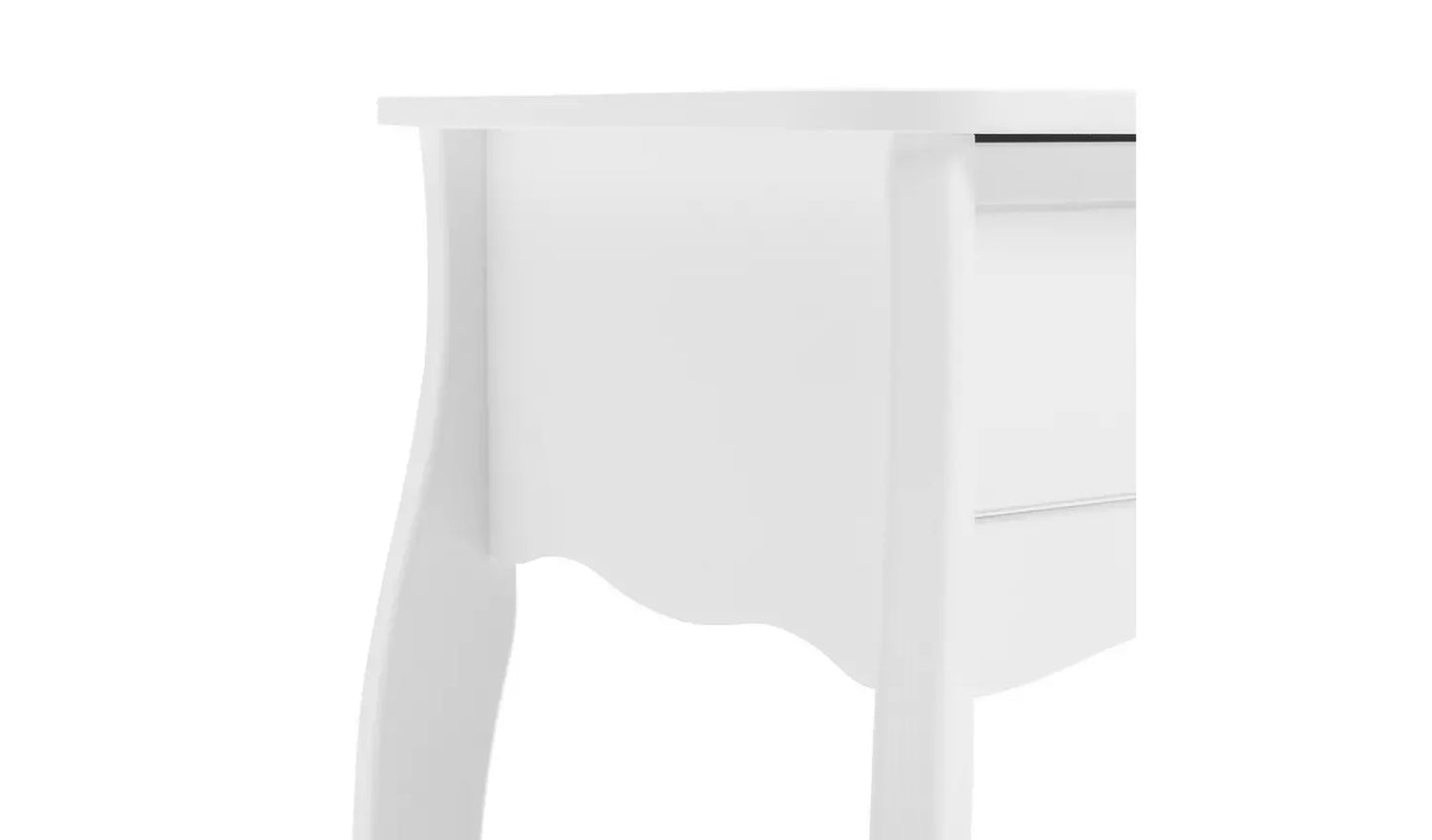 Assembled Amelie 1 Drawer Dressing Table - White