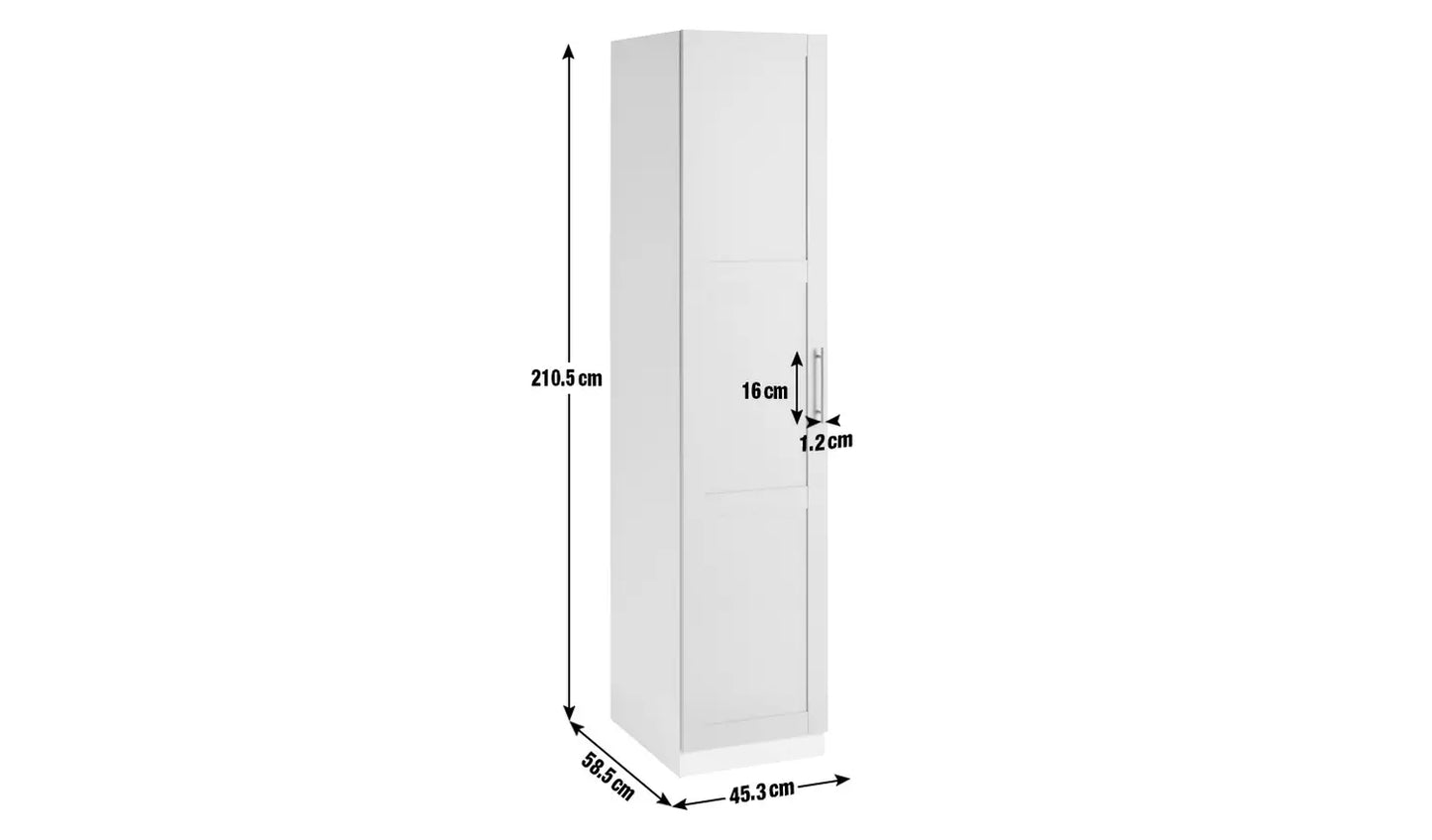 Habitat Munich Panelled 1 Door Wardrobe - Anthracite