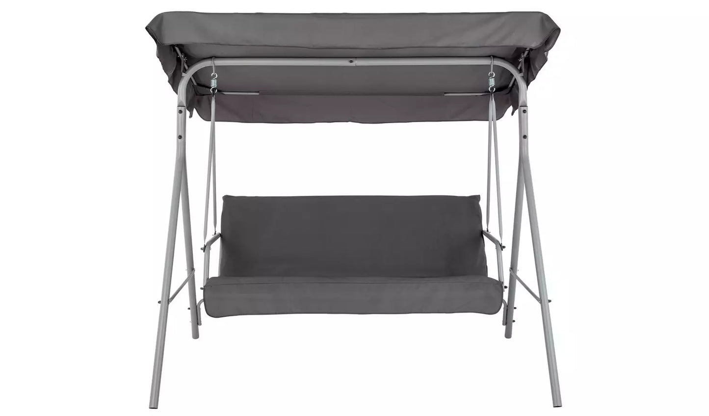 3 Seater Metal Garden Swing Chair - Grey