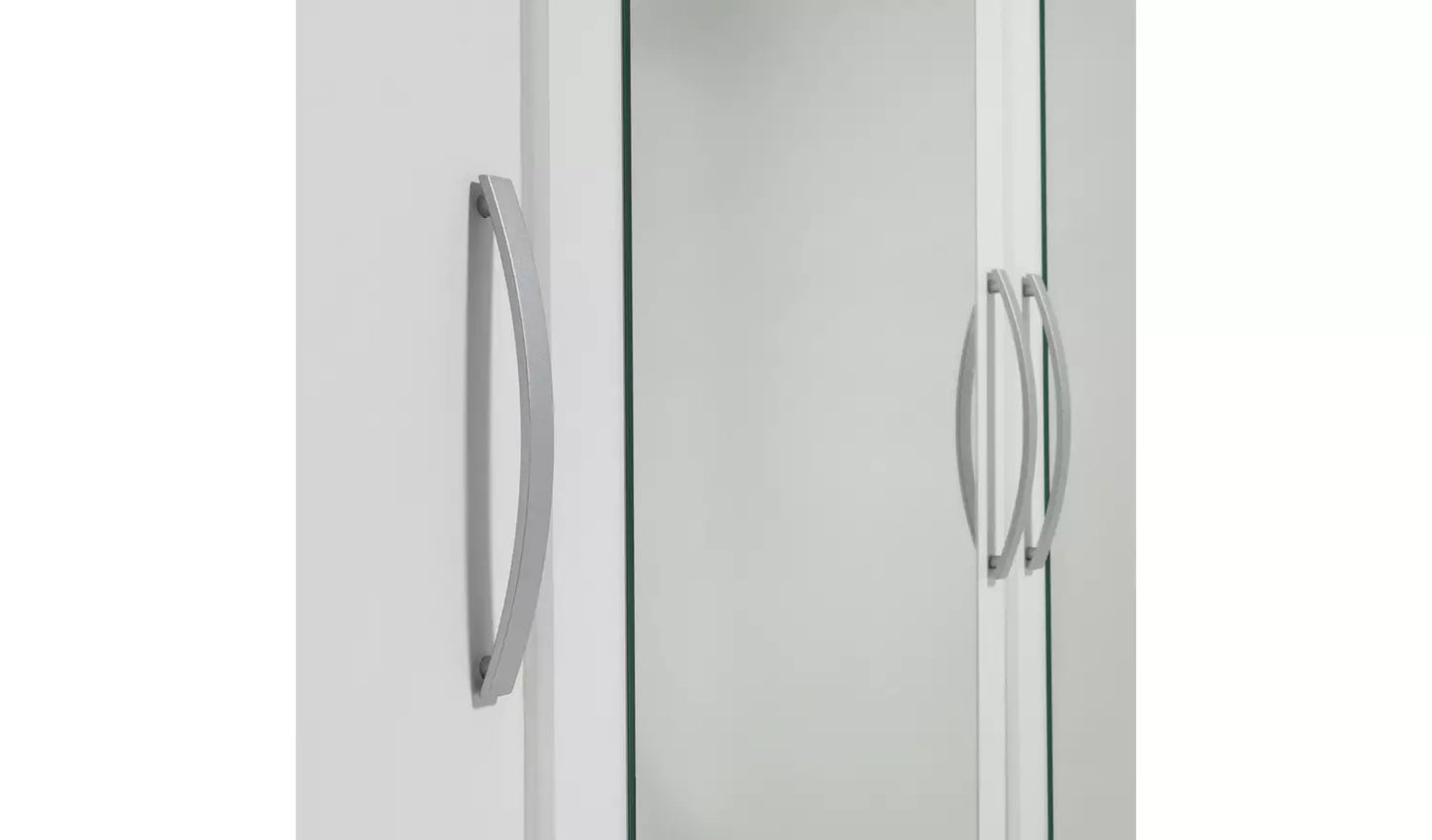 Assembled Hallingford 4 Door 3 Drawer Mirror Wardrobe - White