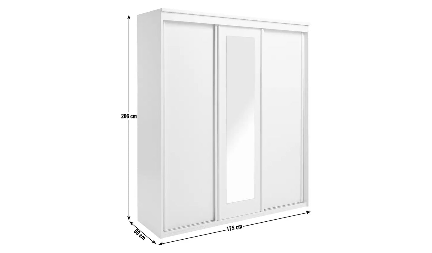 Hallingford 3 Door Sliding Wardrobe - White