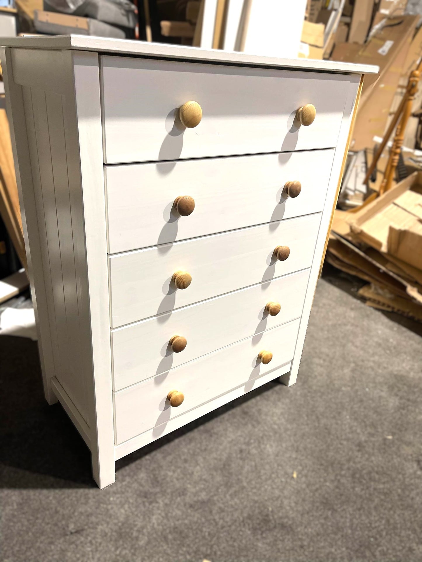 Assembled Scandinavia 5 Drawer Chest - Two Tone