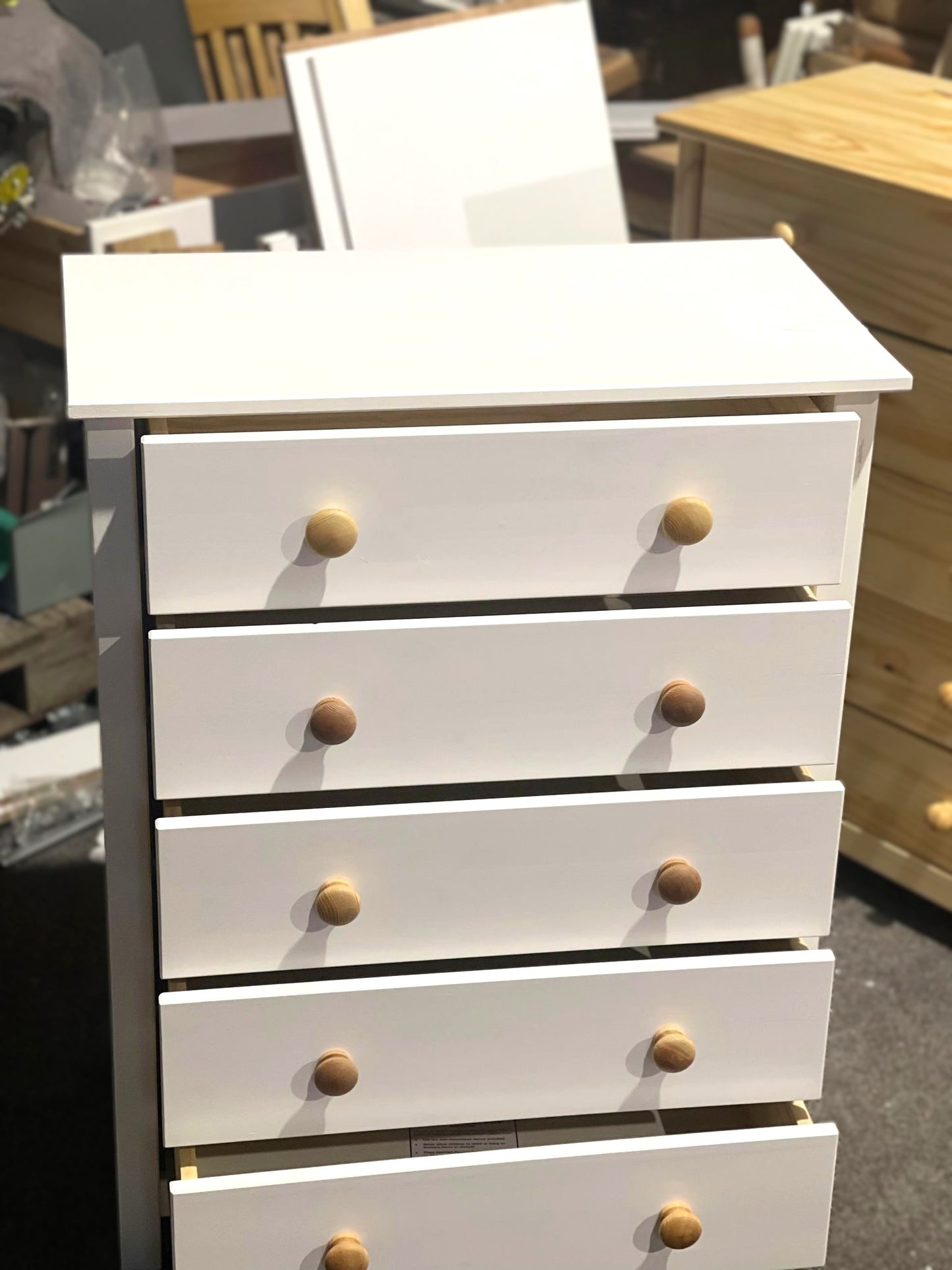 Assembled Scandinavia 5 Drawer Chest - Two Tone
