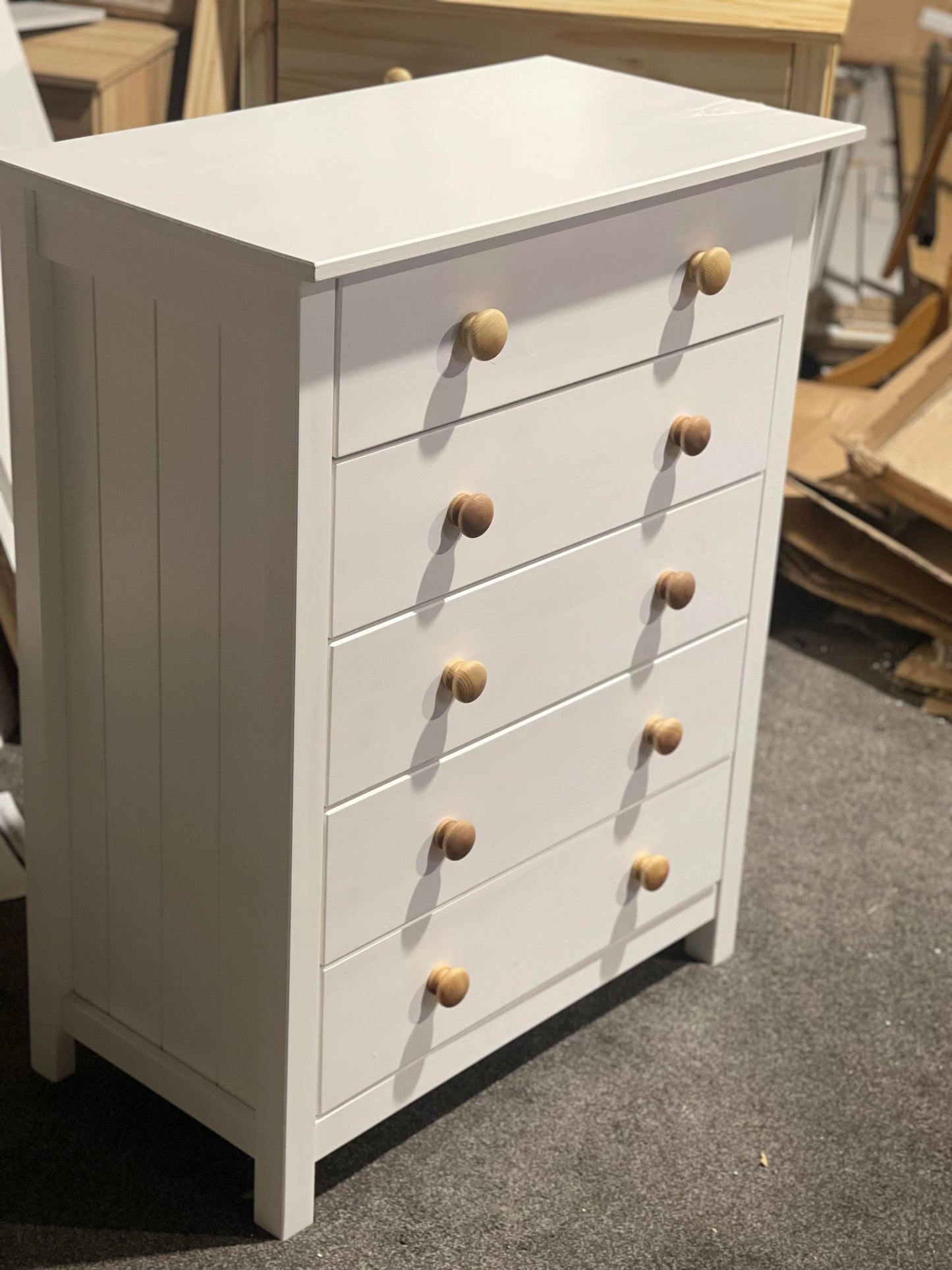 Assembled Scandinavia 5 Drawer Chest - Two Tone