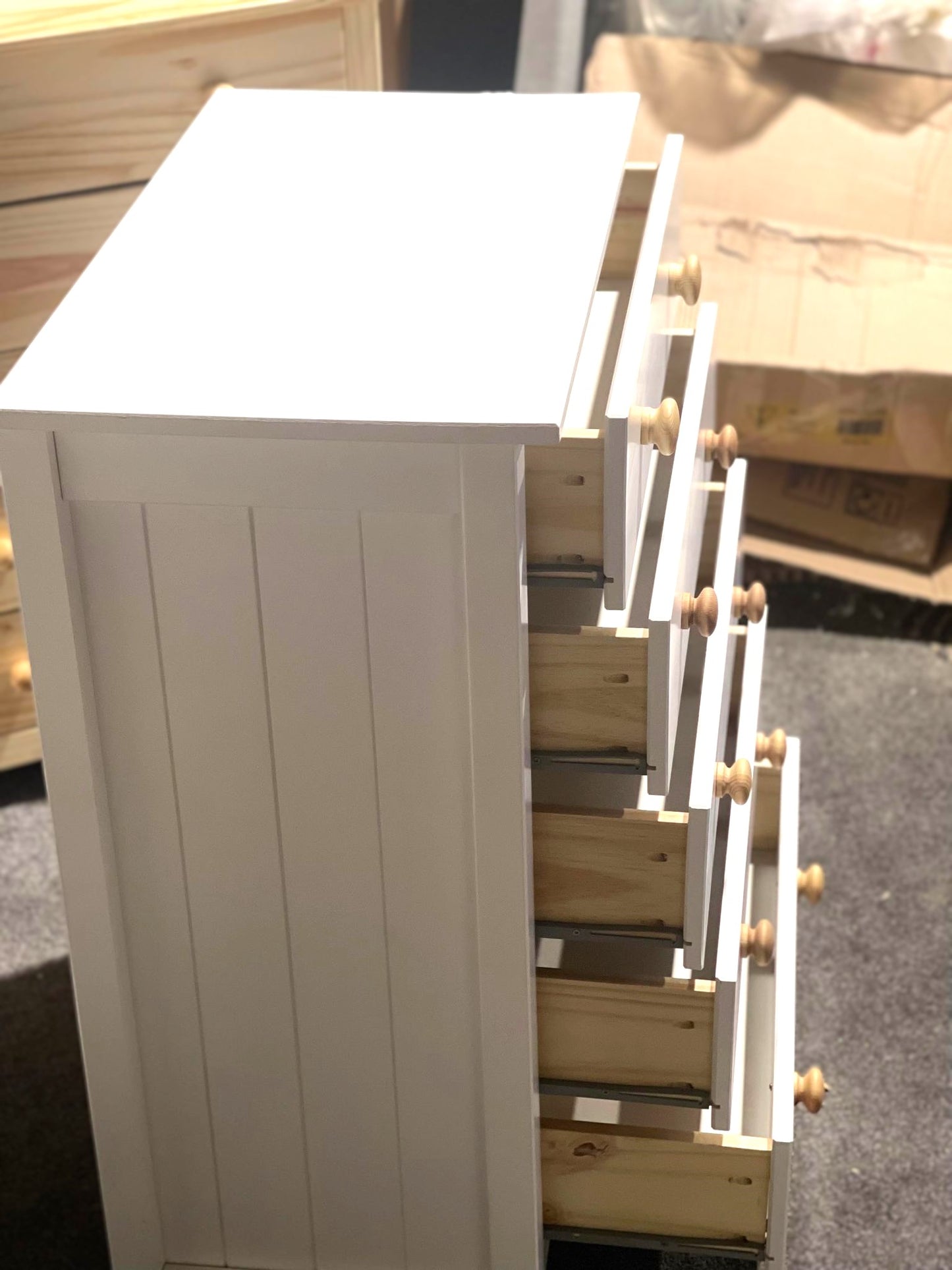 Assembled Scandinavia 5 Drawer Chest - Two Tone