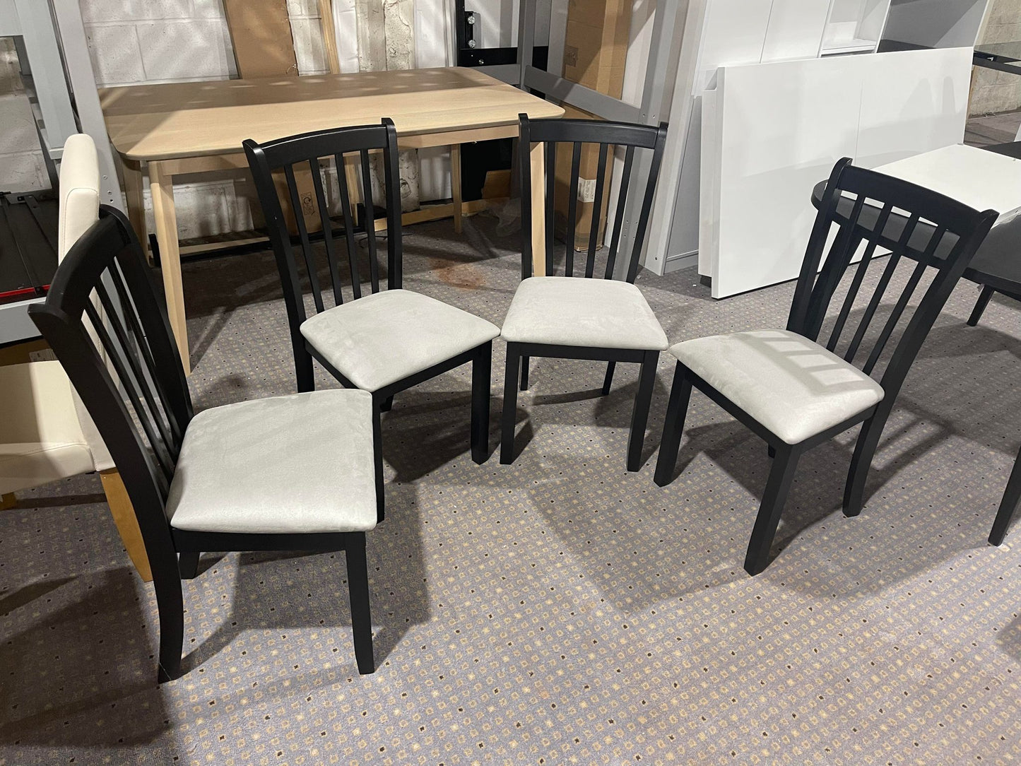 Assembled Banbury 4 Solid Wood Dining Chairs - Black