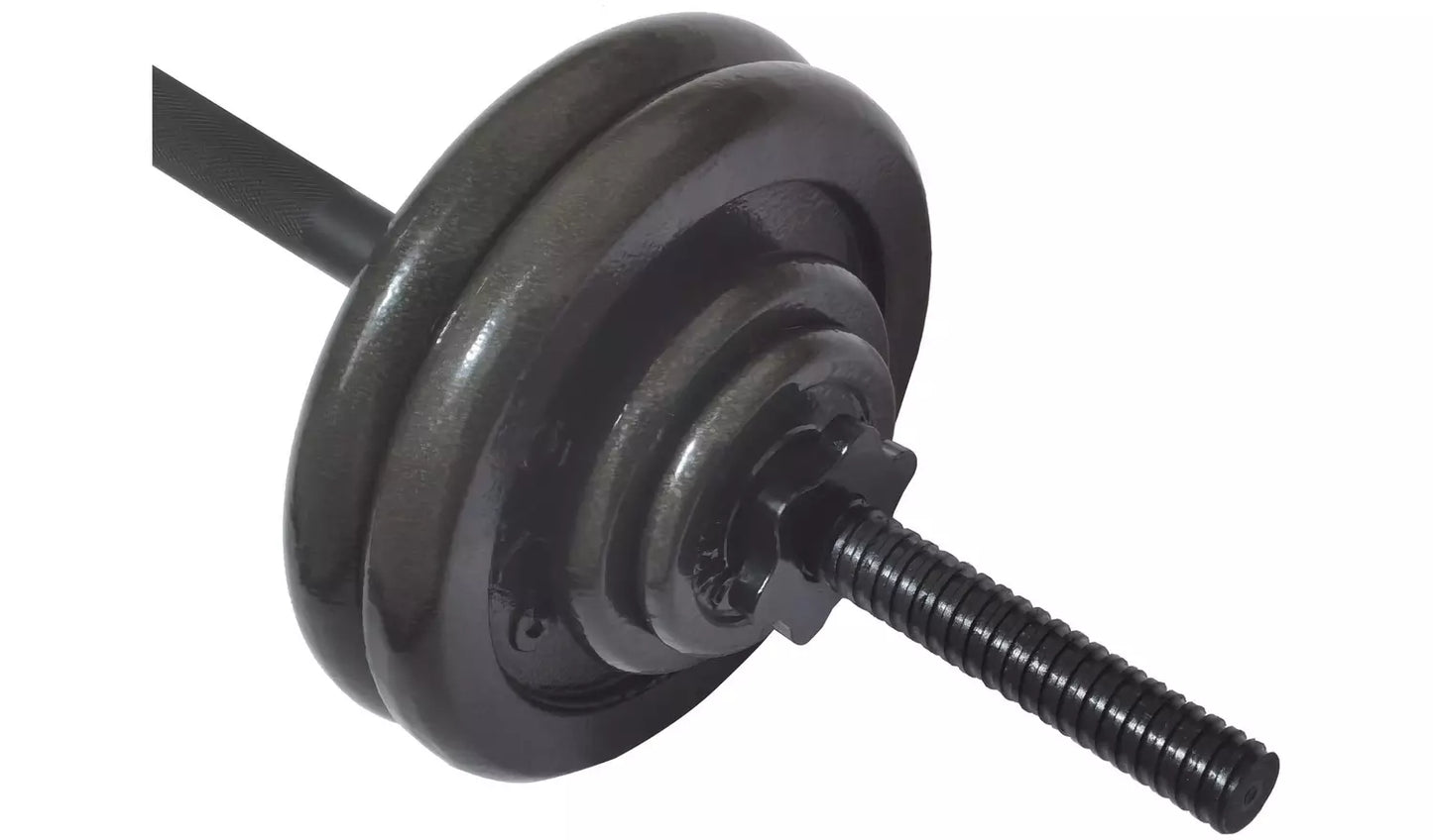Opti 50KG Cast Iron Barbell Dumbbell Set