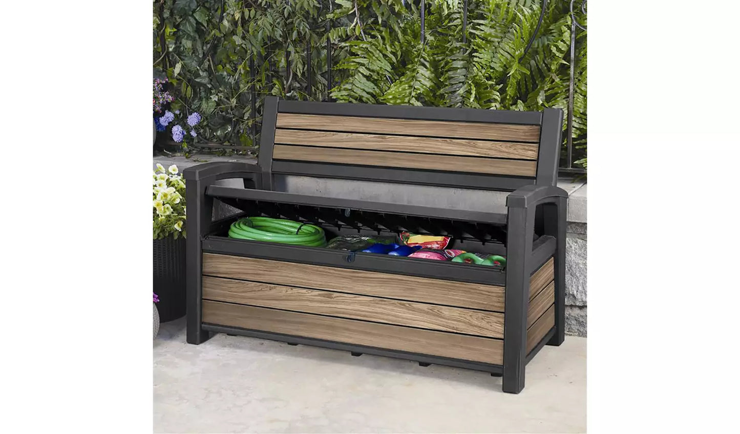 Keter Signature Storage Bench, Oak