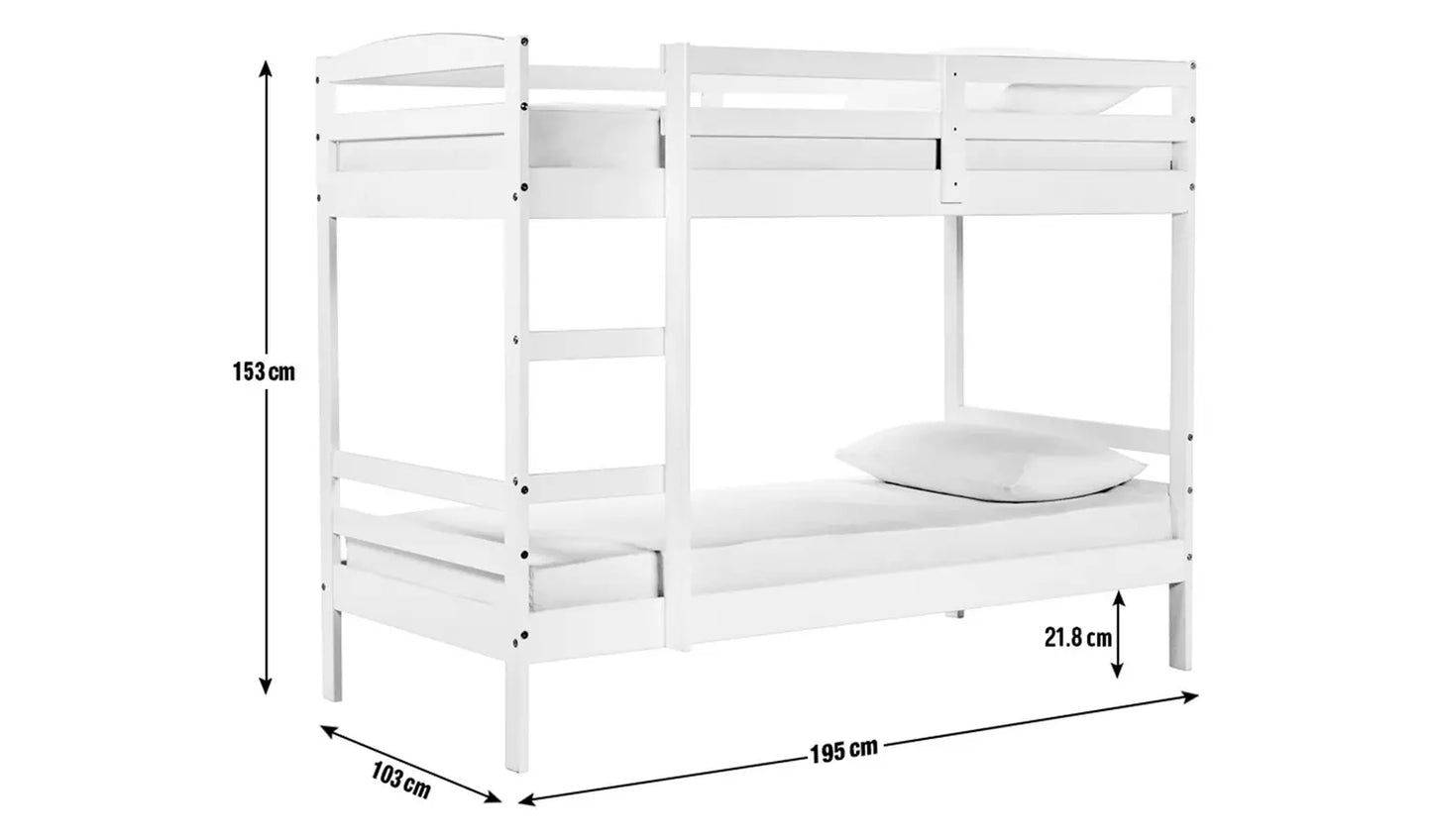 Josie Single Bunk Bed Frame - White