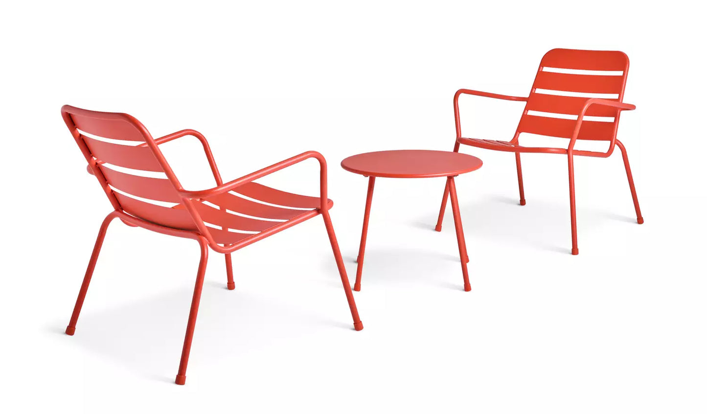 Annika 2 x Metal Garden Chairs - Red