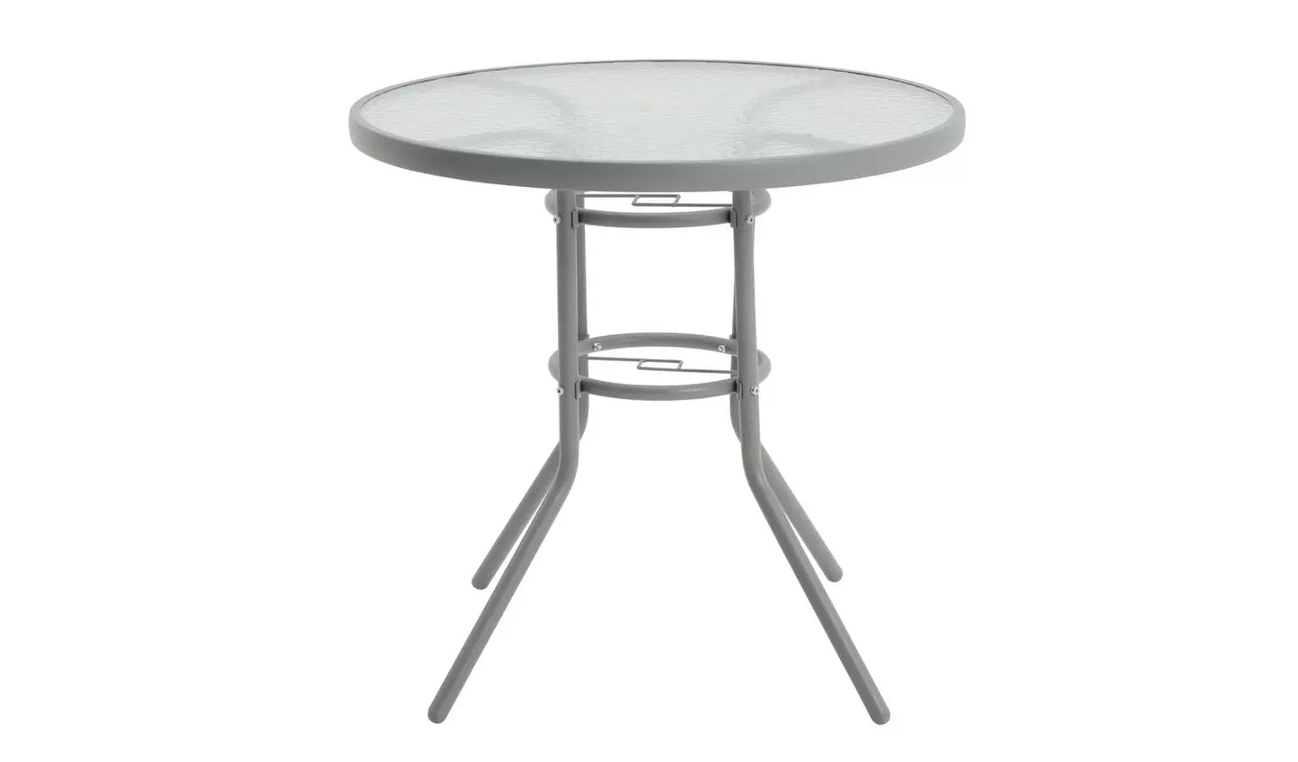 4 Seater Metal Patio Set - Light Grey