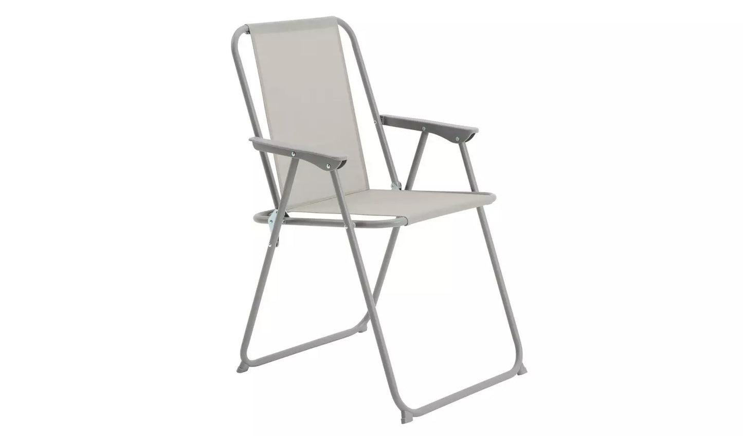 4 Seater Metal Patio Set - Light Grey