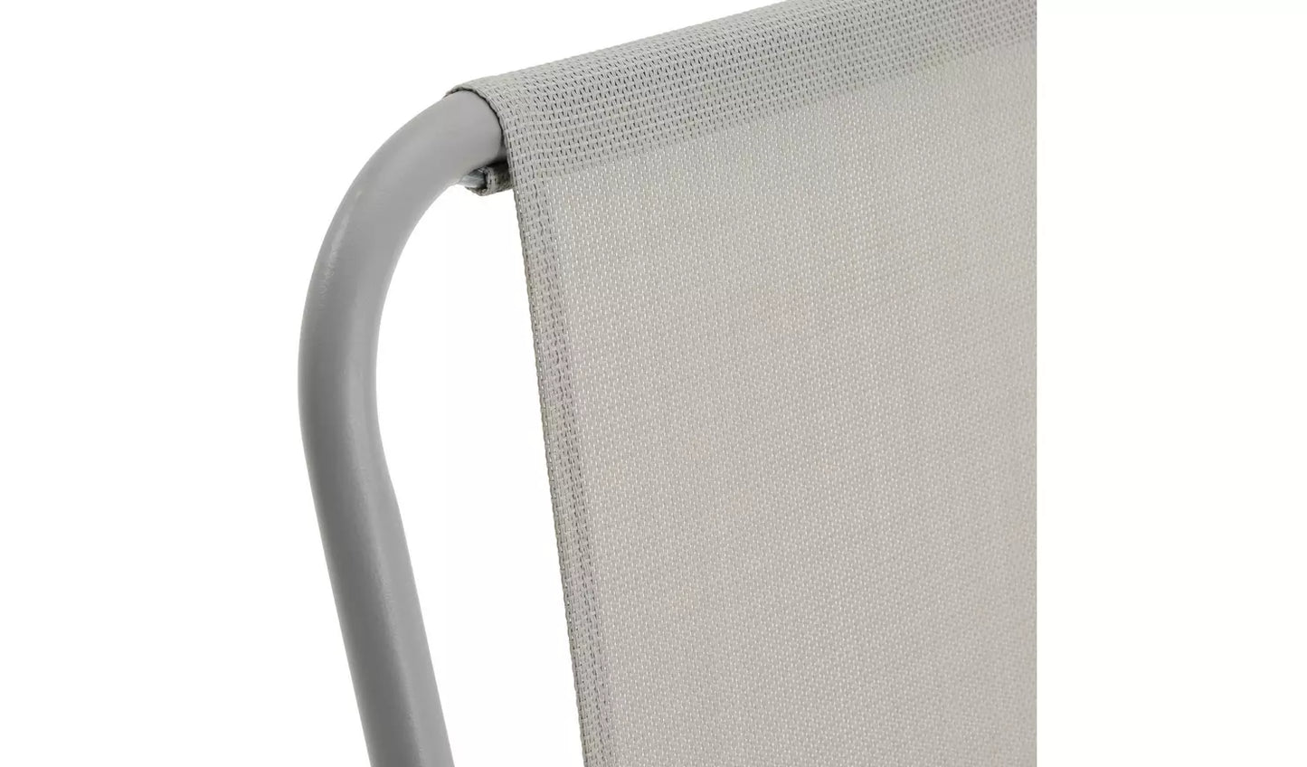 4 Seater Metal Patio Set - Light Grey