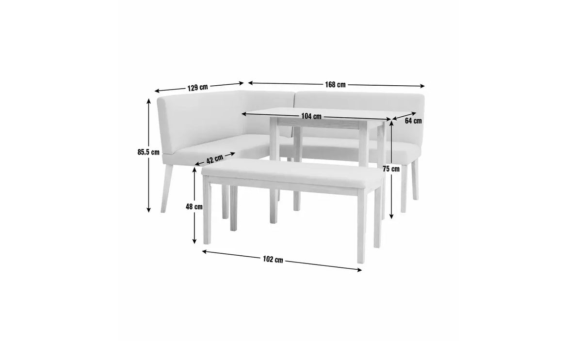 Assembled Conny Corner Dining Chair & Bench – Natural Wood (Viewing Recommended)