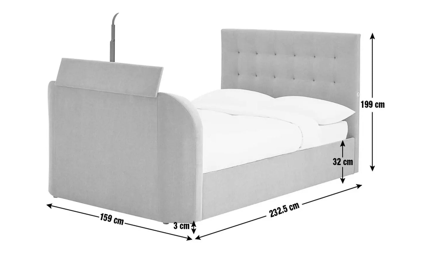 Bentley Kingsize 2.1 Sound TV Ottoman Bed - Grey