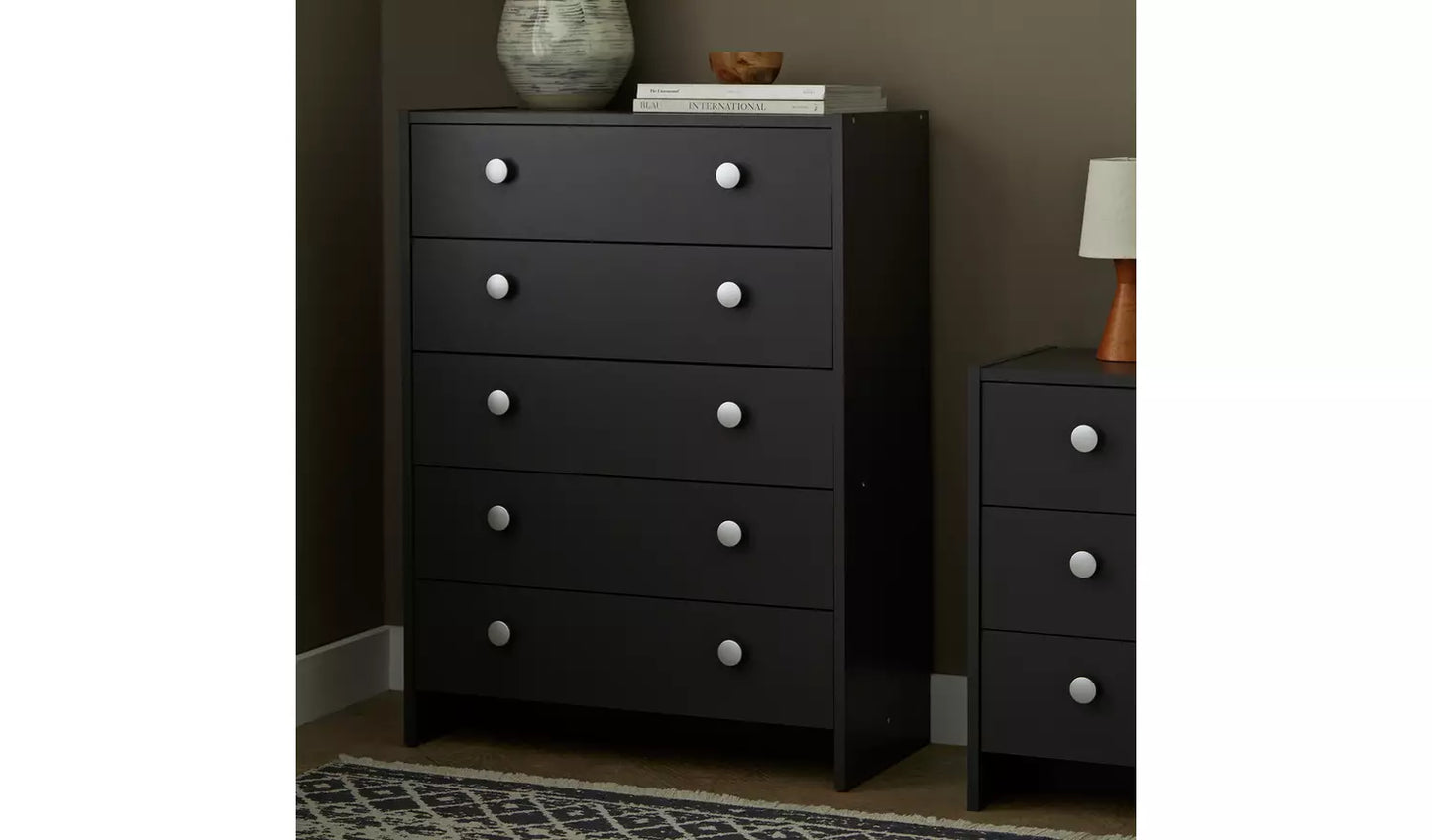 Assembled Seville 5 Drawer Chest - Anthracite